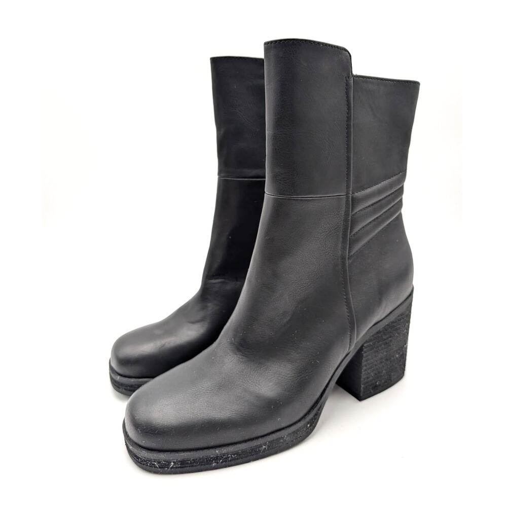 Korks Moergan Side Zip Boots Square Toe Women's Black Size US11M EU43